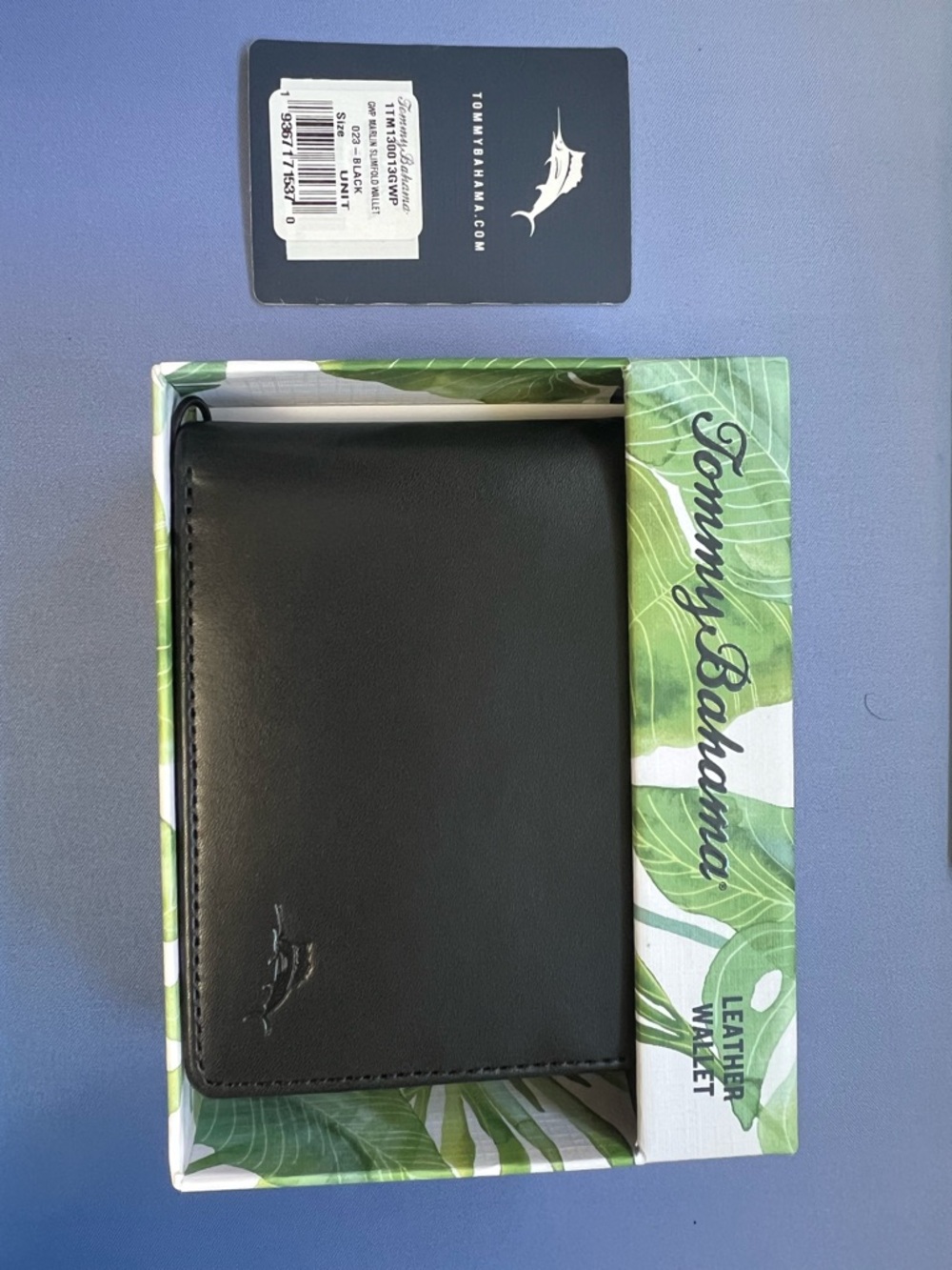 Tommy Bahama Men's Black GWP Marlin Slimfold Wallet NIB